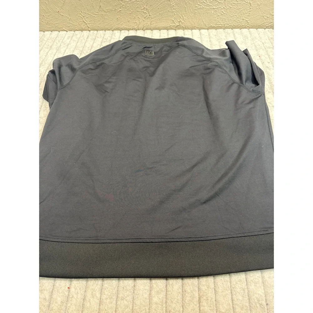 FootJoy Blackwolf Run Golf Pullover Mens Large Black Quarter Zip Performance L